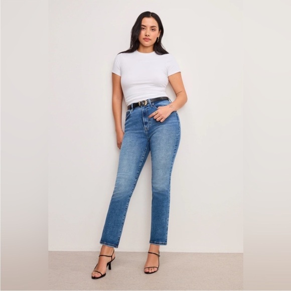 Womens Good American Always Fits Good Legs Straight Jeans - Picture 1 of 7